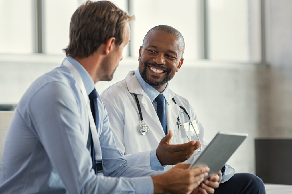 Doctor giving a consultation
